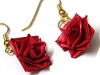 Honeys Quilling Paper Quilling Rose Earrings